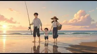 &ldquo;fishing by the Sea 🌙｜Peaceful Ghibli-Style ASMR&rdquo;