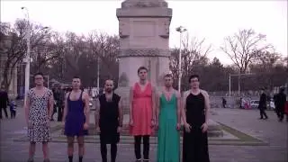 Men in Moldova supporting Dressember