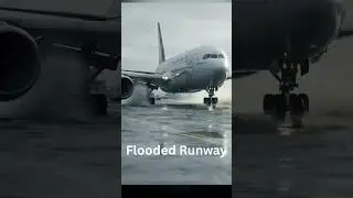 Plane Lands on a Flooded Runway! 🌧️✈️ | Super Realistic AI Footage