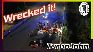 I CRASHED my racecar last night! | TurboJohn Crash | Wild night of racing!