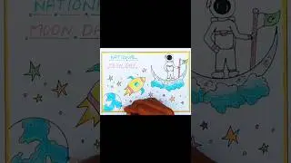 national moon day poster drawing easy #shorts #art #drawing