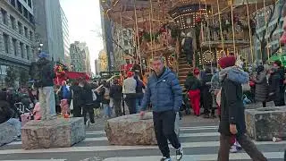 Double-Decker Carousel on 34th Street 🎠 | Herald Square Holiday Walk (NYC)
