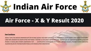 Air Force X and Y Group Result 2020 || Congratulation Defence Aspirants