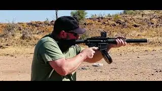 M16 22LR suppressed Black Dog Machine 50 round mag dump.