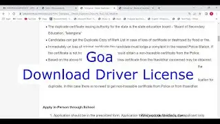 Goa - Download or View Driver License (Online)