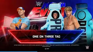 WWE 2K25 John Cena Vs Logan Paul KSI & Prime Bottle Mascot