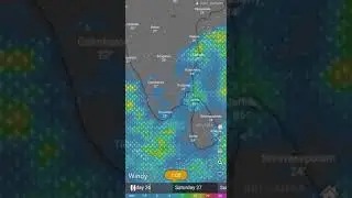 Rain Forecast of South India for the next Two Days.-Windy.com