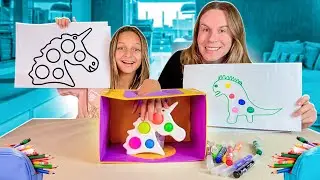 ADIVINHE O QUE TEM NA CAIXA E DESENHE! | TIO LUCAS E LAILA SHOW