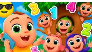 🐵🛏️ Five Little Monkeys | Jumping on the Bed Song | Fun Counting Rhyme for Kids & Toddlers 🎶