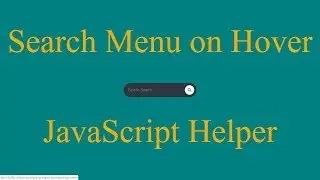 Search Box Open On Hover Effect | HTML CSS