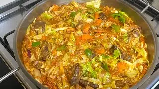 How To Make Cabbage Stew//A Simple Stew//Masof's Kitchen