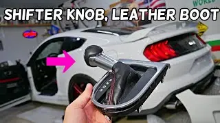 FORD MUSTANG AUTOMATIC TRANSMISSION SHIFTER KNOB LEATHER BOOT REMVOAL REPLACEMENT