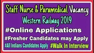 Western Railway Nursing & Paramedical Recruitment || Nursing Trends