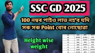 Ssc gd weight chart 2025 | Ssc Gd height and weight chart 2025 | ssc gd medical test details
