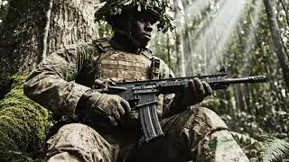 UK Army Sitting Firing &mdash; Jungle Combat Training