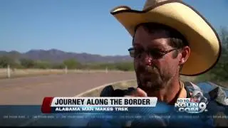 Alabama man walking along the U.S.-Mexico border