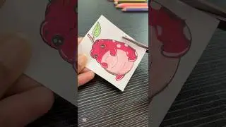Let&rsquo;s make a cute cherry frog sticker 🍒🐸❤️ #stickers #shorts #trending #diy #craft