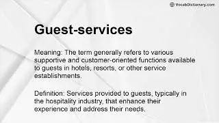 Guest-services Meaning