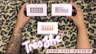 ASMR Tres She INSTANT Acrylic nail review/ Nail Tapping (Long nails and whispering for relaxation) ♡