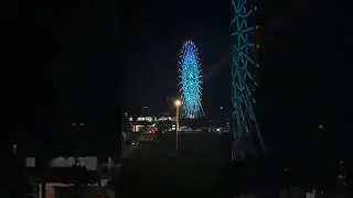 Roda gigante com iluminação colorida em parada do Monte Fuji 