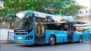 Volvo Hybrid bus in Mumbai! Walk Around & a Short Ride.