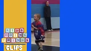 Hilarious Kid Gets Distracted And Dances During Basketball Game | Kids Doing Things Clips
