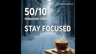 50/10 Pomodoro Timer | 1 Hour Deep Focus with Falling Snow & Soft Piano ❄️🎹