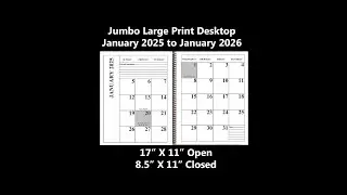 Jumbo Large Print Desktop 2025 Calendar