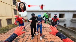 Team Spider-Man Rescues Police from Evil Serbian Dancing Lady in Abandoned Area  (Action POV )