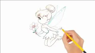 How to Draw Tinker Bell Fairy Angel Step by Step | Easy Fairy Drawing for Kids | Doodle World Kids