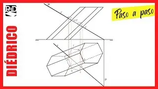 Intersección entre Recta y Prisma Oblicuo. Intersecciones en Sistema Diédrico.