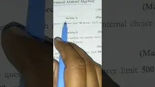 Advanced Abstract Algebra M.sc. Previous year PaPer.(full video in playlist)