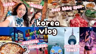 korea vlog | seongsu shopping, goto mall, lotte world, han river, namsam tower, explore hongdae