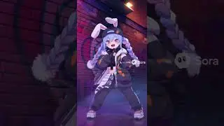 Pekora rap and breakdance #hololive #pekora #anime #animation #sora2