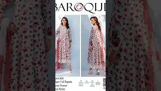 baroque Lawn Dresses lawn shirt *super voil dupatta* lawn trouser *embroidered patches