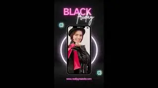 Black and Pink Neon Black Friday Sale Mobile Video AdobeExpress video converter com