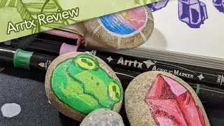 Arrtx Acrylic Market Set Review! 🪨✍️ Having fun drawing on rocks