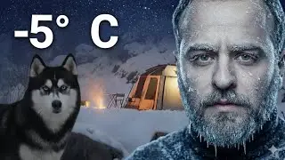 تخييم في ثلوج جبال أربيل ❄️🐕 | ليلة قاسية مع كلابي وسط بياض كردستان Snow Camping  oil heater ASMR 