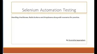 WebDriver :: Handle  Checkboxes , Radio buttons & Dropdown