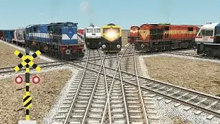 All Realistic Trains Run At Curve Branches ❌️Railroad Tracks | train videos | railway | lhb coach