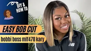DIY | How to Cut and Style Bob Wig | BOBBI BOSS MLF478 KARY | Ebonyline ft. Nyx Nise