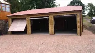 Wooden Garage with Motorised up and over doors