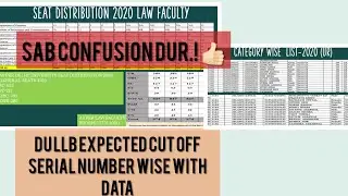 DU LLB 2020 Expected Cut off Serial Number wise | Seat Distribution | Category rank list |