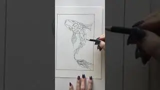 How to draw a simple koi fish for zentangle watercolor Part 1
