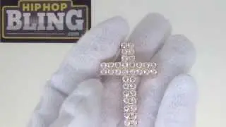 Bling Bling Cross | Double Iced out Pendant | Gold 316L Steel