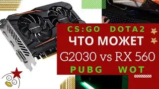 Поиграть на G2030 vs RX 560 в играх PUBG, СS GO, DOTA 2, WoT. Сможет PENTIUM раскрыть видеокарту?