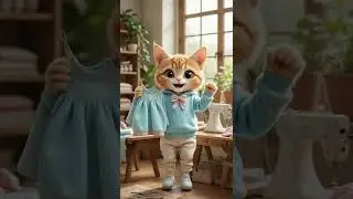 From Fabric to Fashion 👗✨ &ndash; The Tabby Cat Tailor&rsquo;s Journey #ytshorts #catlovers #shortsai #cats