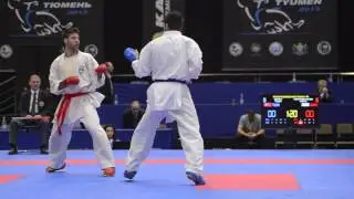 Tzanos Michail Georgios (GRE) - Ipek Emre (TUR). Karate1. Tyumen, April 2013