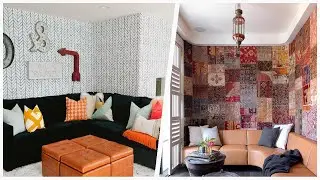 75 Family Room With Purple Walls And Multicolored Walls Design Ideas You'll Love ⭐️