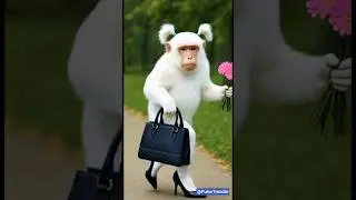 ✨🤩Magician funny monkey🐒 | Diva mode activated👜👠#shorts #monkey #trending #funny